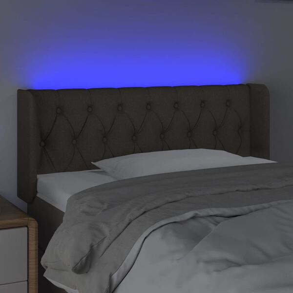 vidaXL LED Kopfteil Taupe 103x16x78/88 cm Stoff