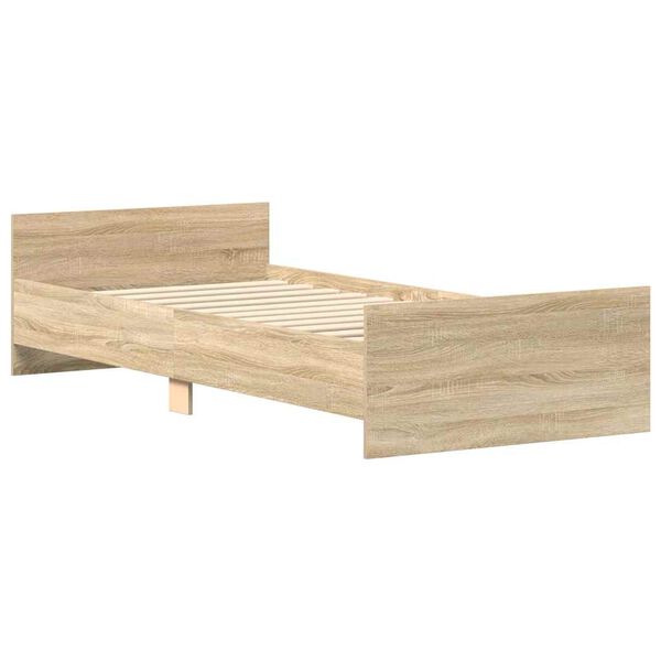 vidaXL Bettgestell ohne Matratze Sonoma-Eiche 75x190 cm Holzwerkstoff