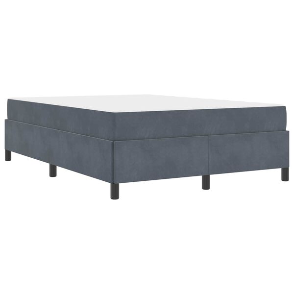 vidaXL Bettrahmen mit Matratze Dunkelgrau 140 x 190 cm Stoff