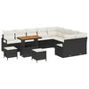 vidaXL Garten-Sofa-Set mit Kissen 12 pcs Schwarz und Creme