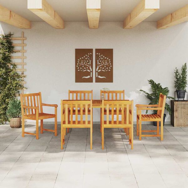 vidaXL Garten Essgruppe 7 pcs Braun Massivholz Akazie