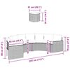 vidaXL Gartensofa mit Tisch und Kissen Halbrund Beige Poly-Rattan