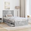 vidaXL Bettrahmen mit Kopfteil Beton Grau 100 x 200 cm Ingenieurs Holz
