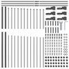 vidaXL Gartenzaun 4 pcs Grau 170 x 215 cm Pulverbeschichteter Stahl