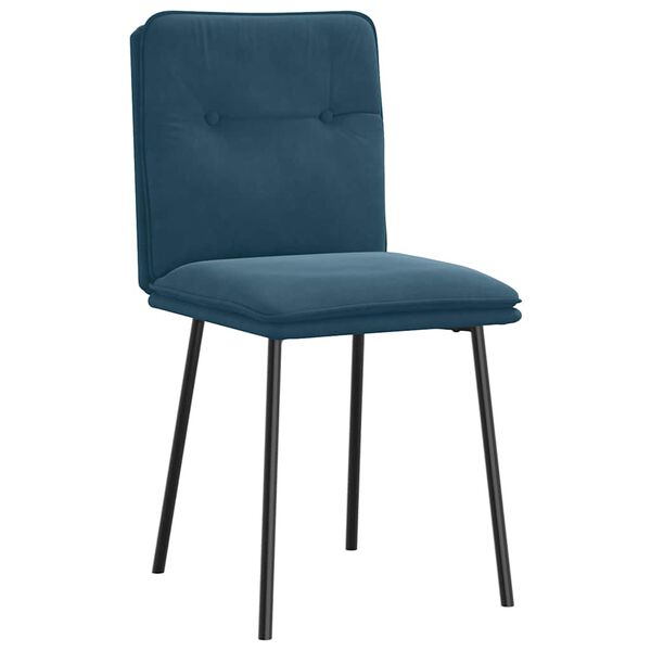 vidaXL Esszimmerst&uuml;hle 4 Stk. Blau Samt
