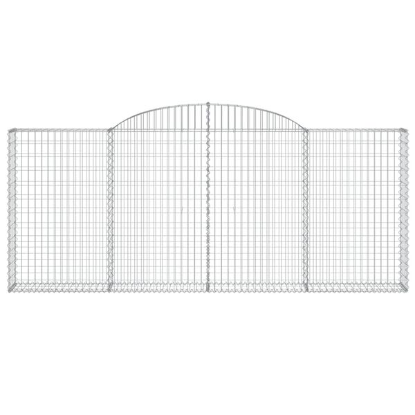 vidaXL Gabionen mit Hochbogen 4 Stk. 300x30x120/140cm Verzinktes Eisen