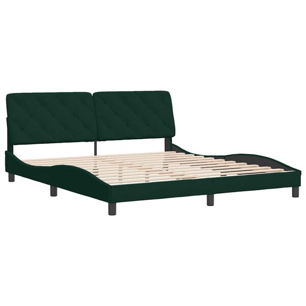 vidaXL Bettgestell ohne Matratze Dunkelgr&uuml;n 180x200 cm Samt