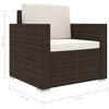 vidaXL 8-tlg. Garten-Lounge-Set mit Auflagen Poly Rattan Braun