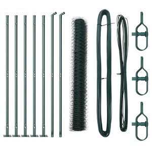 vidaXL Sechseckzaun mit Betonsockel 10 x 1,2 m PVC-beschichteter Stahl