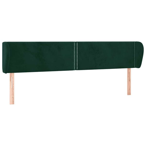 vidaXL Kopfteil mit Ohren Dunkelgr&uuml;n 163x23x78/88 cm Samt