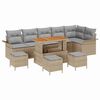 vidaXL Gartensofa-set 10 stk. Beige Poly-Rattan