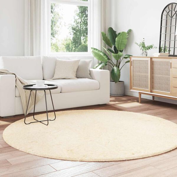 vidaXL Teppich Shaggy Hochflor NAVARRA Creme 200x200 cm Polyester