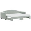 vidaXL Tagesbett Ausziehbar mit Matratzen Hellgrau 80x200 cm Samt