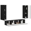 vidaXL TV-Schrankset Wandmontiert 4 pcs Schwarz Holzwerkstoff