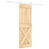 vidaXL Schiebet&uuml;r Nat&uuml;rlich und Wei&szlig; 80 x 210 cm Massives Kiefernholz