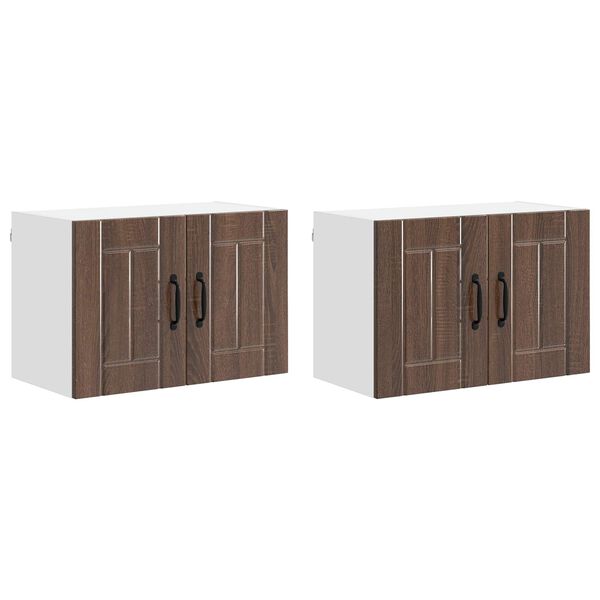 vidaXL K&uuml;chenwandschr&auml;nke 2 pcs Braun Eichen-Optik 60 x 31 x 40 cm