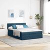 vidaXL Ottoman-Bett mit Matratze & LEDs Dunkelblau 140x190 cm Samt