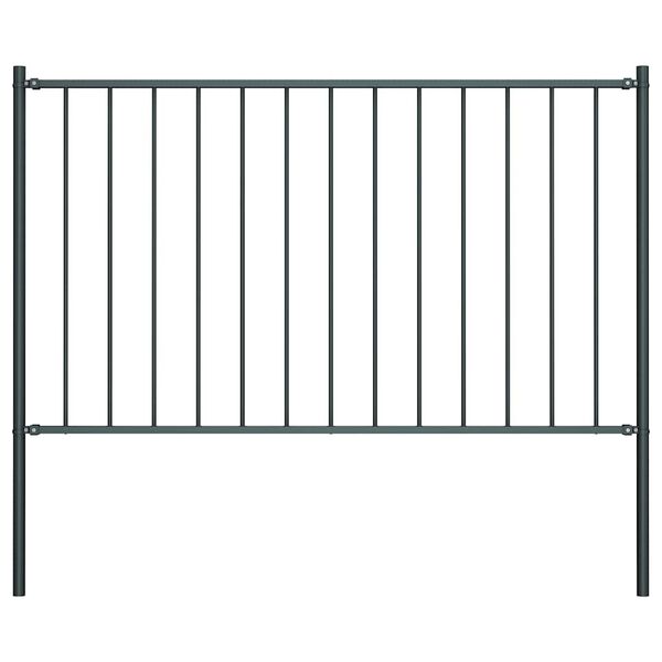 vidaXL Zaunelement Woerden mit Pfosten Stahl 1,7 x 1,25 m Anthrazit