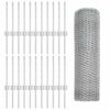 vidaXL Zaun mit Pfosten Silber 0,4 x 50 m Stahl