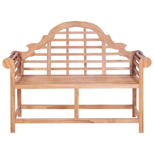 vidaXL Gartenbank mit Schwarzer Auflage 120 cm Massivholz Teak