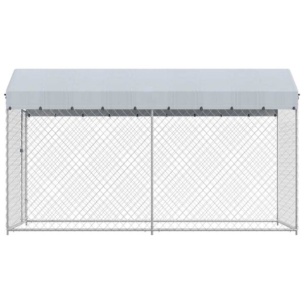 vidaXL Outdoor-Hundezwinger mit &Uuml;berdachung 382x192x225 cm