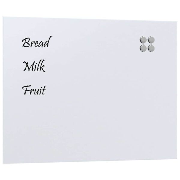 vidaXL Magnettafel Wandmontage Wei&szlig; 80x60 cm Hartglas