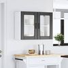 vidaXL K&uuml;chen-H&auml;ngeschrank mit Glast&uuml;r Lucca Schwarz Holzwerkstoff