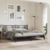 vidaXL Bettgestell mit Kopfteil Metall Schwarz 193x203 cm