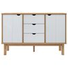 vidaXL Sideboard OTTA Braun&Wei&szlig; 113,5x43x73 cm Massivholz Kiefer