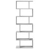 vidaXL Raumteiler-B&uuml;cherregal 6 Etagen Grau Sonoma 70x24x193 cm