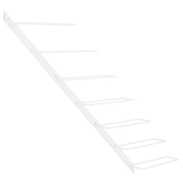 vidaXL Wand-Weinregal f&uuml;r 7 Flaschen Wei&szlig; Metall