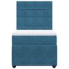 vidaXL Boxspringbett mit Matratze Blau 100x200 cm Samt