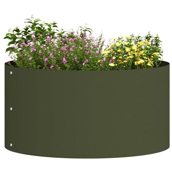 vidaXL Pflanzenring Olive Gr&uuml;n 40 x 40 x 20 cm Kaltgewalzter Stahl
