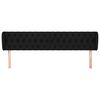 vidaXL Kopfteil mit Ohren Schwarz 203x23x78/88 cm Stoff