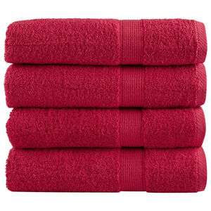 vidaXL Premium Badet&uuml;cher SOLUND 4 Stk. Rot 100x150 cm 600 g/m&sup2;