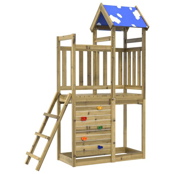 vidaXL Spielturm Braun Massives impr&auml;gniertes Holz