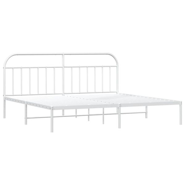 vidaXL Bettgestell mit Kopfteil Metall Wei&szlig; 200x200 cm