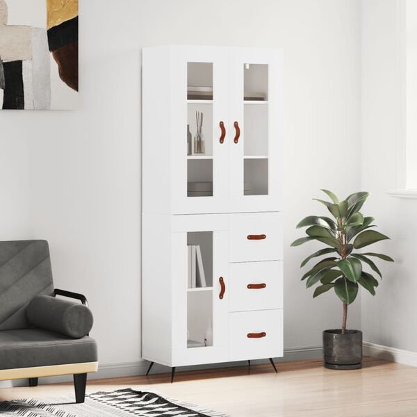 vidaXL Highboard Wei&szlig; 69,5x34x180 cm Holzwerkstoff