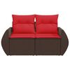 vidaXL Gartensofa mit Kissen 2-Sitzer Braun Poly Rattan