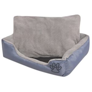 vidaXL Hundebett mit gepolstertem Kissen Gr&ouml;&szlig;e S Grau