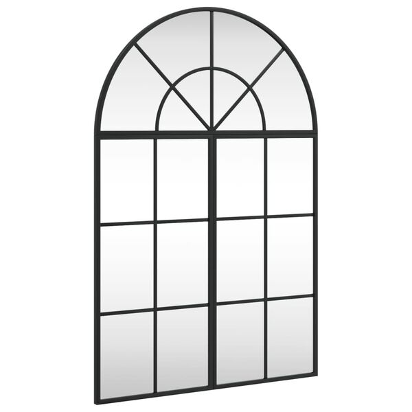 vidaXL Wandspiegel Schwarz 60x90 cm Gew&ouml;lbt Eisen