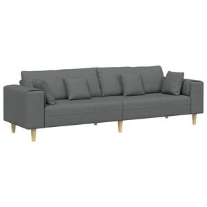 vidaXL Sofa Dunkelgrau 250 x 77 x 76 cm Stoff