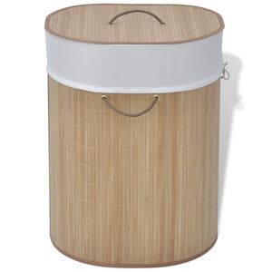 vidaXL Bambus-W&auml;schekorb Oval Natur