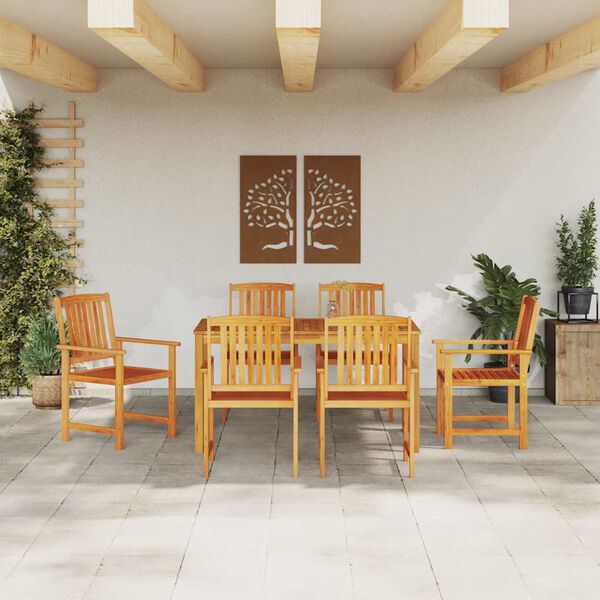 vidaXL Garten Essgruppe 7 pcs Braun Massivholz Akazie