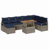 vidaXL Gartensofa-set 9 stk. Grau und Marineblau