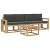 vidaXL Outdoor-Sofagarnitur mit Kissen 5 pcs Wei&szlig; und Anthrazit