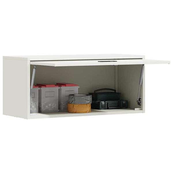 vidaXL Wandschrank f&uuml;r die Garage mit Gasdrucklift-T&uuml;r Wei&szlig;