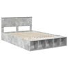 vidaXL Bettrahmen mit Regal Beton Grau 160 x 200 cm Holzwerkstoff