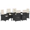 vidaXL Garten Essgruppe mit Kissen 7 pcs Schwarz Poly-Rattan