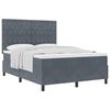 vidaXL Boxspringbett mit Matratze Dunkelgrau 140 x 190 cm Stoff